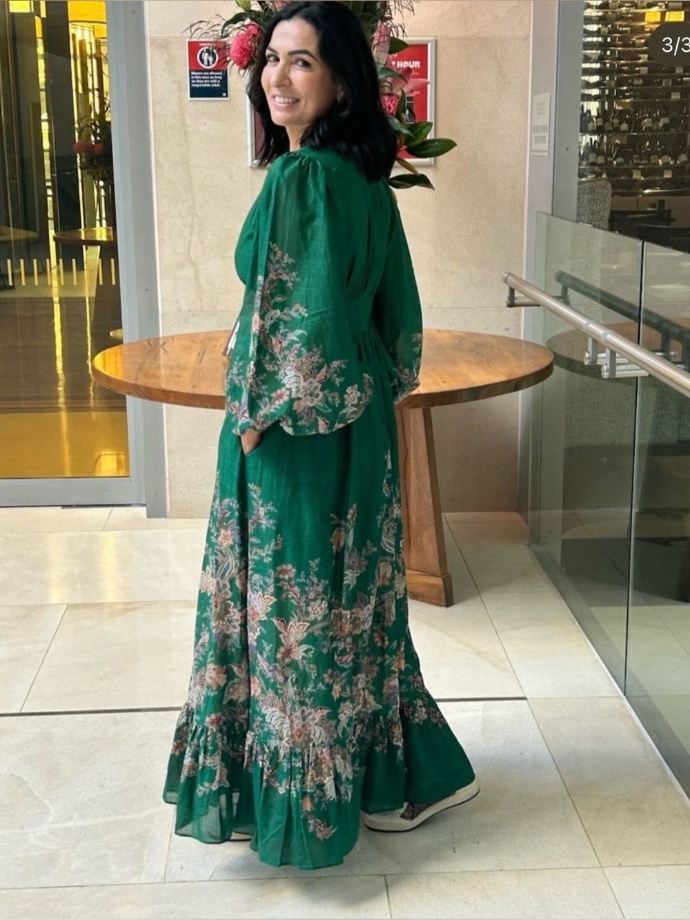 ZIMMERMANN RHIANNON PLUNGE MAXI DRESS GREEN MULTI PAISLEY SIZE 3 | M-L - Picture 7 of 13